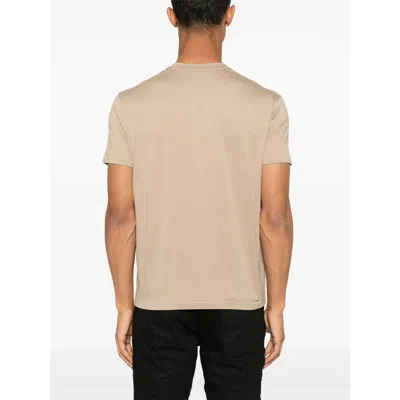 Tom Ford Crew Neck Short Sleeve T-shirt In Neutrals