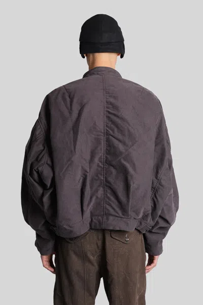 Ziggy Chen Bomber Jacket In Viola Cotton In Brown