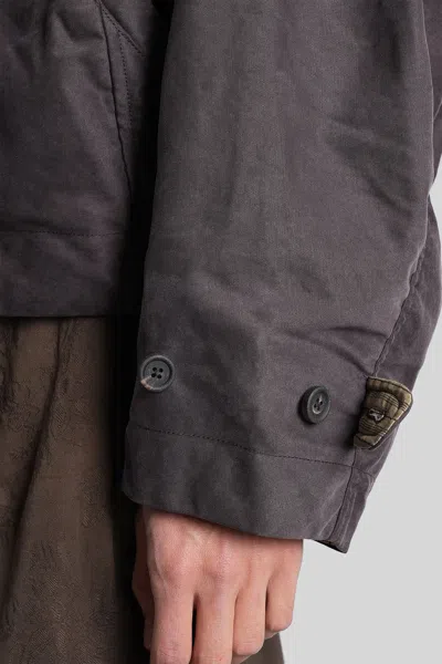 Ziggy Chen Bomber Jacket In Viola Cotton In Brown