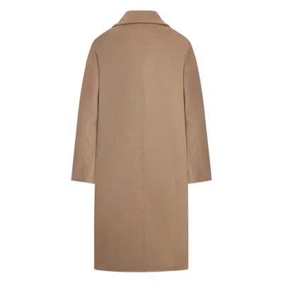 Max Mara Cashmere Coat With Notched Lapels And Pockets In Brown