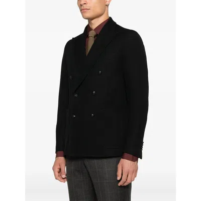 Tagliatore Double-breasted Wool Jacket In Black