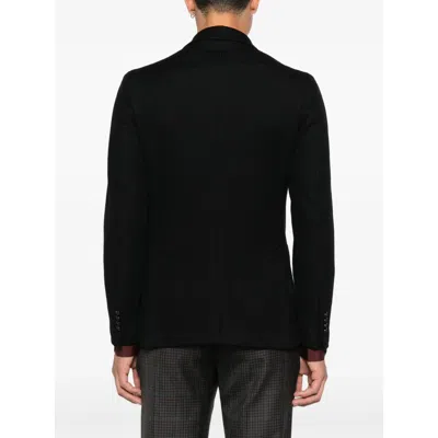 Tagliatore Double-breasted Wool Jacket In Black