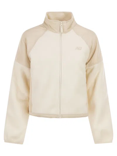New Balance High Pile Fleece Jacket In Neutral