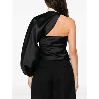 Self-portrait One-shoulder Top In Black