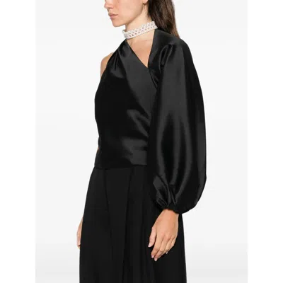 Self-portrait One-shoulder Top In Black