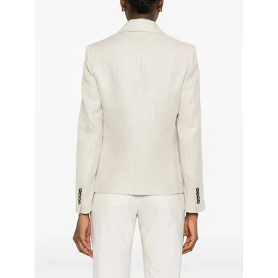 Brunello Cucinelli Button Herringbone Blazer In Neutral