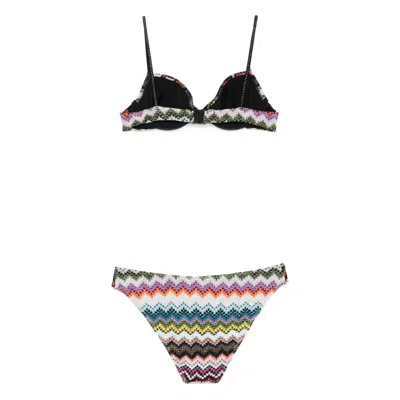 Missoni Mare Metallic Striped Crochet-knit Bikini In Multi
