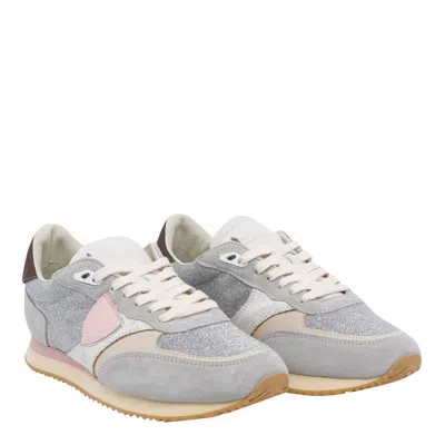 Philippe Model Blville Glitter Panelled Trainers In Multi