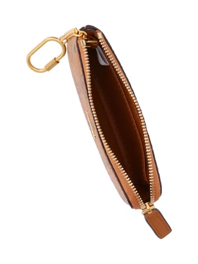 Mcm Aren Zip Purse In Brown