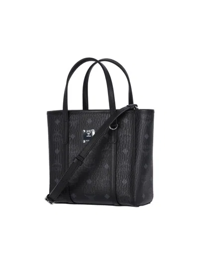 Mcm Mini Toni Monogram Top Handle Bags In Black