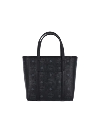 Mcm Mini Toni Monogram Top Handle Bags In Black