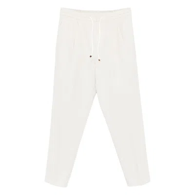 Brunello Cucinelli Drawstring Casual Pants In White