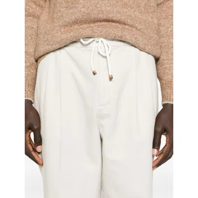 Brunello Cucinelli Drawstring Casual Pants In White