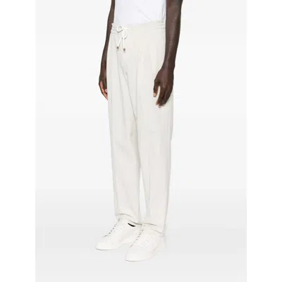 Brunello Cucinelli Drawstring Casual Pants In White