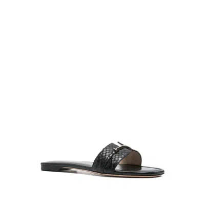 Tom Ford Python-effect Leather Flat Slides Shoes In Multi