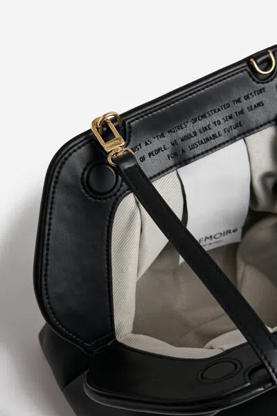 Themoirè Pleated Rectangular Soft Structure Clutch Bag In Black