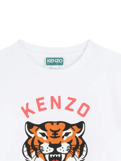 Kenzo White T-shirt With Printed Logo In White