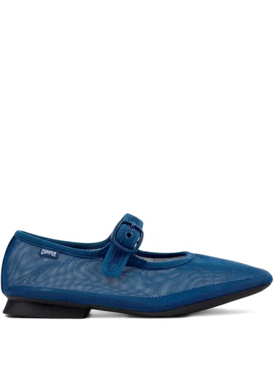 Camper Casi Myra Buckle Ballerinas In Blue