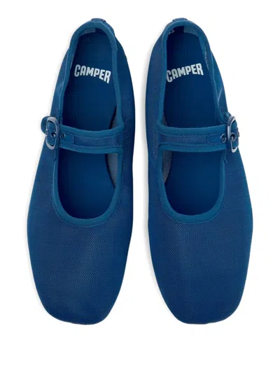 Camper Casi Myra Buckle Ballerinas In Blue