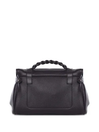 Mulberry Black Leather Mini Alexa Heavy Grain Top Handle Bag