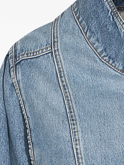 Isabel Marant Étoile Jacket High Collar Front Pockets Stitch Detailing In Blue