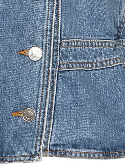 Isabel Marant Étoile Jacket High Collar Front Pockets Stitch Detailing In Blue