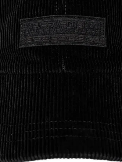 Napapijri F-aar Corduroy Logo-patch Cap In Black