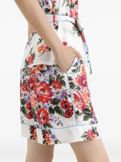 Dolce & Gabbana Floral Print Knee Length Tailored Shorts In Multi