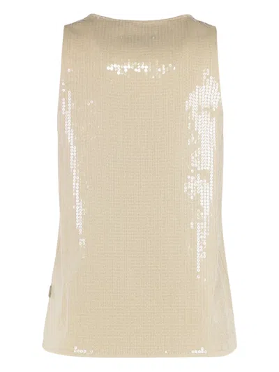 7 For All Mankind Sequin-embellishment Thank Top In Neutral