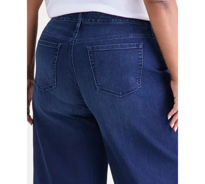 Style & Co Plus Size High-rise Wide-leg 5 Pocket Jeans, Macy's Exclusive In Blue