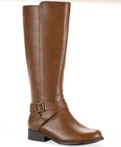 Style & Co Style Co Womens Margoo Riding Boots Regular Wide Calf Macys Exclusive In Brown