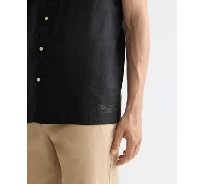 Scotch & Soda Men's Regular-fit Button-down Linen Shirt In Black