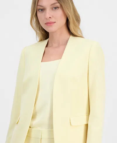 Bar Iii Women's Collarless Open-front Bi-stretch Blazer, Created For Macy's In Yellow