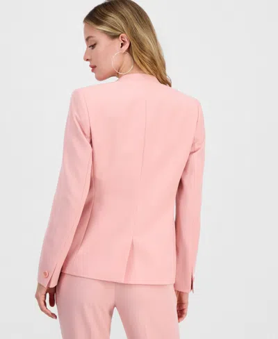 Bar Iii Women's Collarless Open-front Bi-stretch Blazer, Created For Macy's In Pink