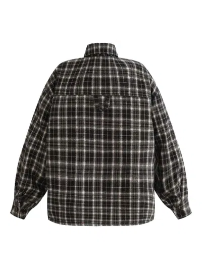 Moustache Plaid-pattern Shirt In Black