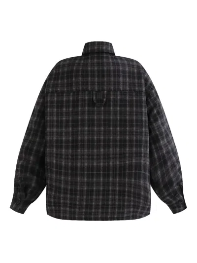 Moustache Plaid-pattern Shirt In Black