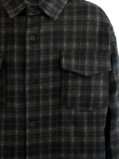 Moustache Plaid-pattern Shirt In Black