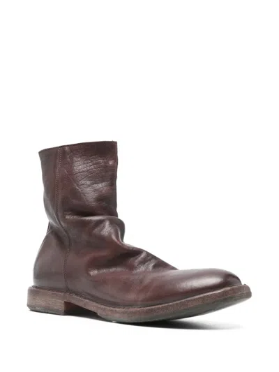 Moma Leather Boots In Brown