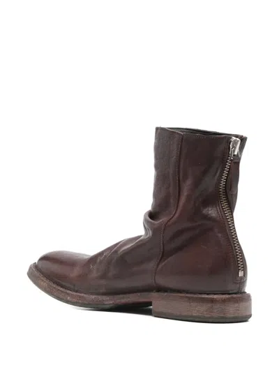 Moma Leather Boots In Brown