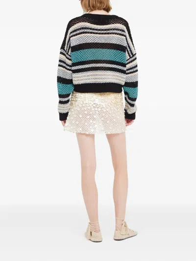 Alanui Ocean Stripes Open-knit Sweater In Multi