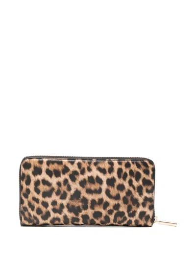 Liu •jo Large Leopard-print Zip Wallet In Brown