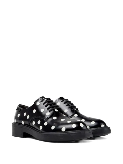 Camper Dean Polka-dot Lace-up Derby Shoes In Black