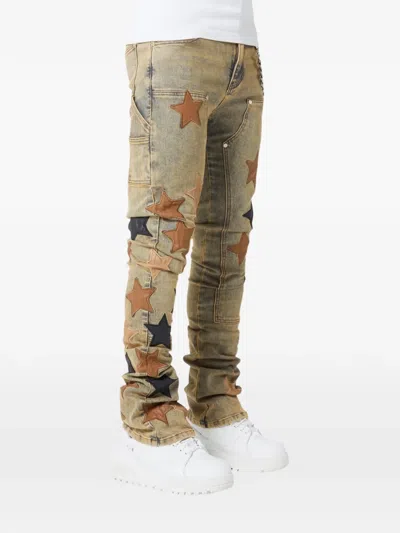 Guapi Star Patch Slim Jeans In Blue