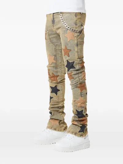 Guapi Star Patch Slim Jeans In Blue