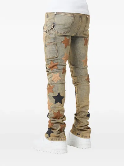 Guapi Star Patch Slim Jeans In Blue