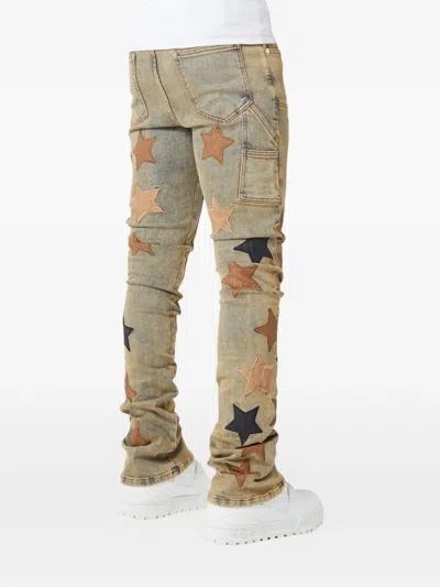 Guapi Star Patch Slim Jeans In Blue