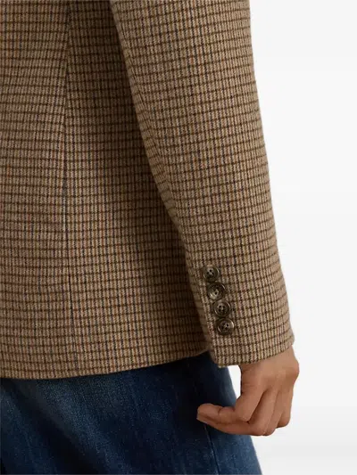 Ralph Lauren Double-breasted Wool-blend Twill Blazer In Brown