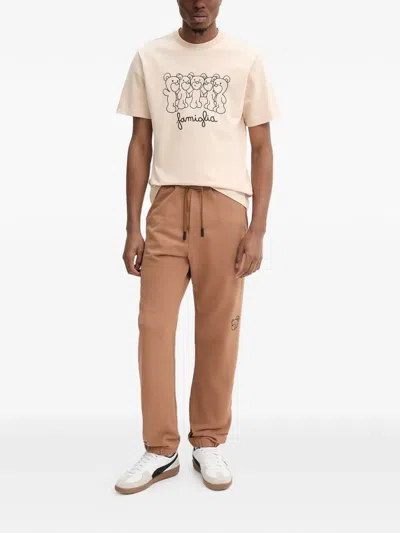 Inbetweeners Bear-motif Drawstring Trousers In Brown