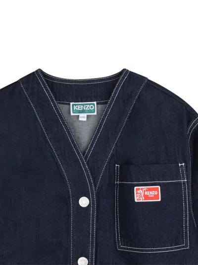 Kenzo Logo-patch Denim Jacket In Blue
