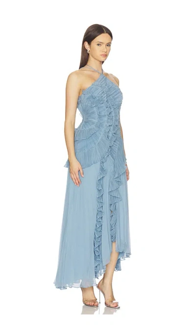 Amur Lorelie Halter Gown In Blue
